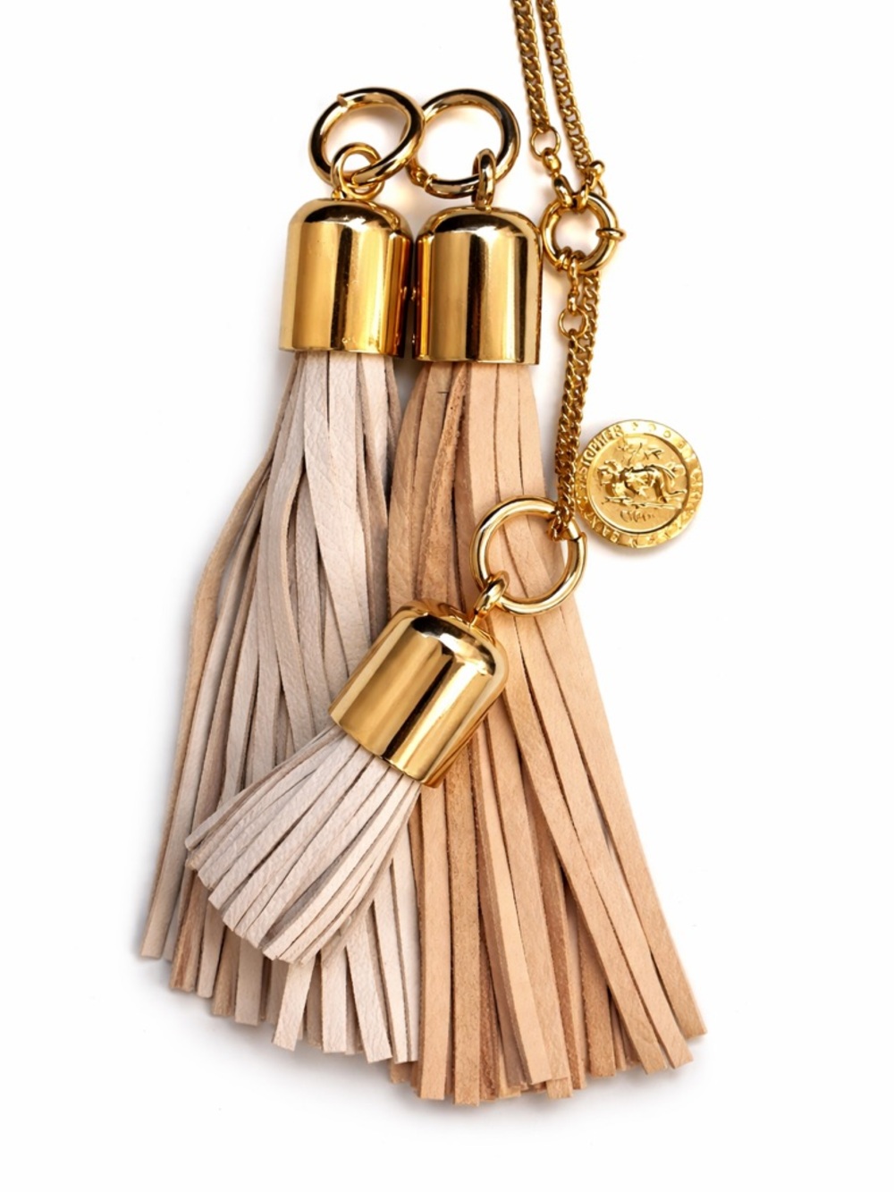 Gold/Silver Hardware Leather Tassel  - Neutral